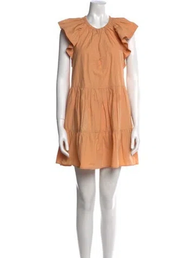 Pre-owned A.l.c Crew Neck Mini Dress In Neutral