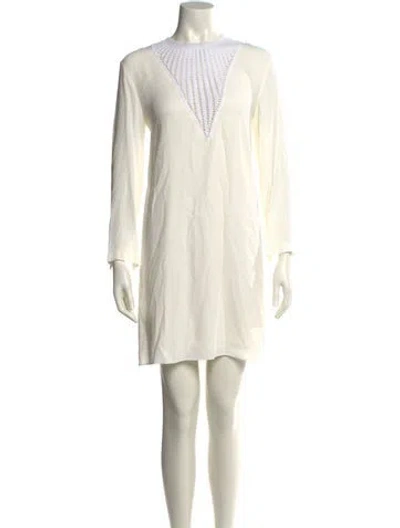 Pre-owned A.l.c Crew Neck Mini Dress In Neutral