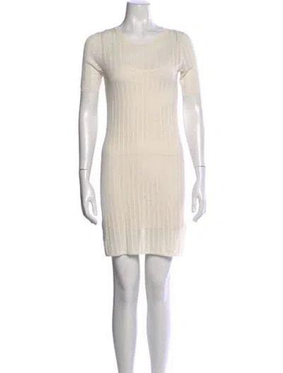 Pre-owned A.l.c Crew Neck Mini Dress In Neutral