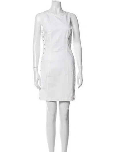 Pre-owned A.l.c Crew Neck Mini Dress In Neutral