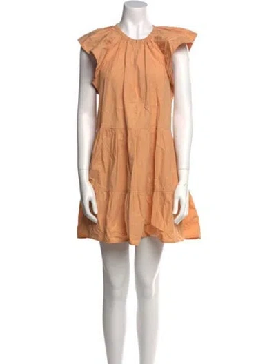 Pre-owned A.l.c Crew Neck Mini Dress In Orange