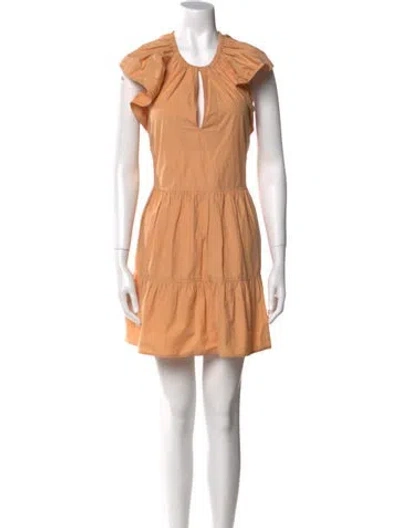 Pre-owned A.l.c Crew Neck Mini Dress In Orange