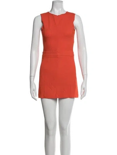 Pre-owned A.l.c Crew Neck Mini Dress In Orange