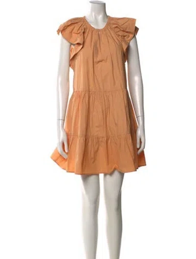 Pre-owned A.l.c Crew Neck Mini Dress In Orange