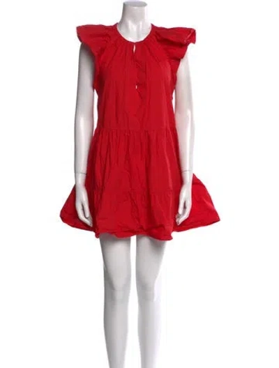 Pre-owned A.l.c Crew Neck Mini Dress In Red
