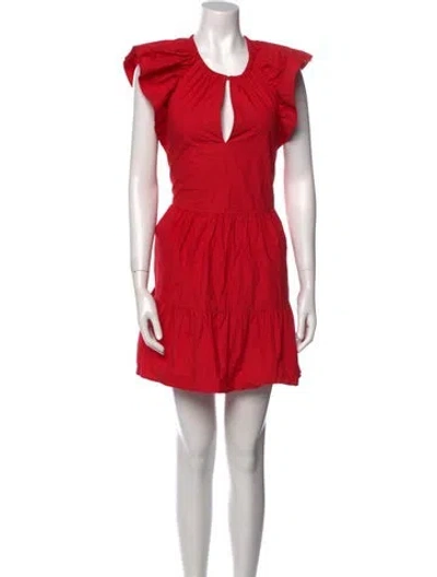 Pre-owned A.l.c Crew Neck Mini Dress In Red