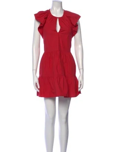 Pre-owned A.l.c Crew Neck Mini Dress In Red