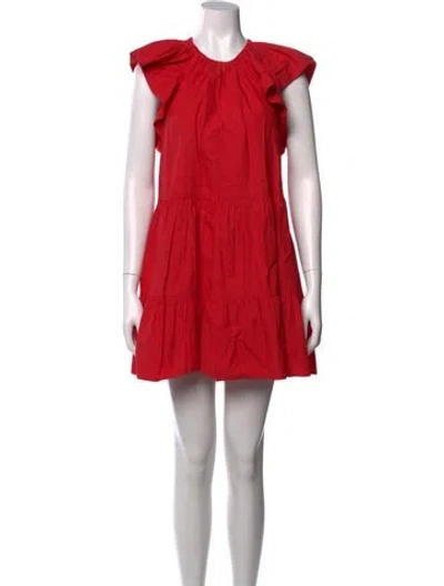 Pre-owned A.l.c Crew Neck Mini Dress In Red