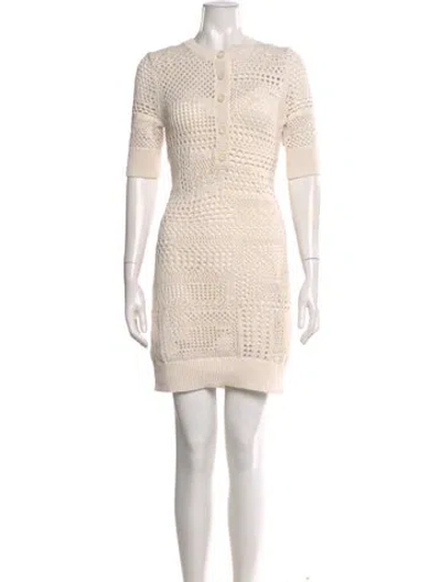 Pre-owned A.l.c Crew Neck Mini Dress W/ Tags In Neutral