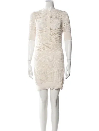 Pre-owned A.l.c Crew Neck Mini Dress W/ Tags In Neutral