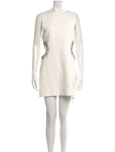 Pre-owned A.l.c Crew Neck Mini Dress In White