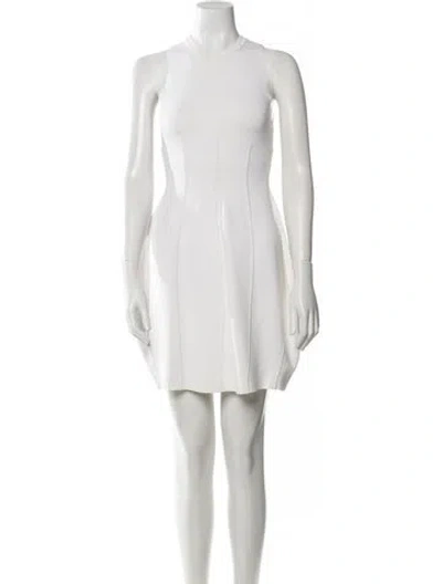 Pre-owned A.l.c Crew Neck Mini Dress In White