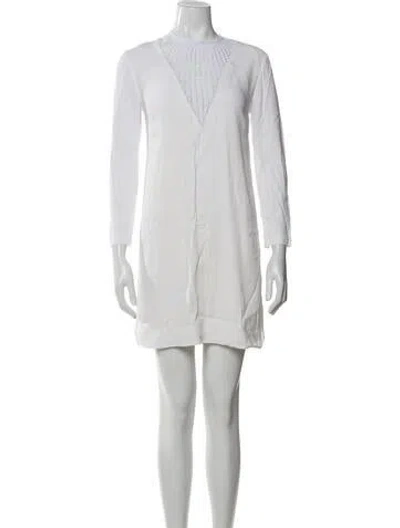 Pre-owned A.l.c Crew Neck Mini Dress In White