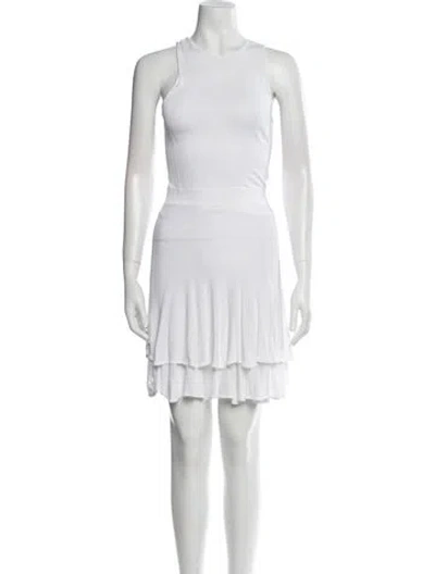 Pre-owned A.l.c Crew Neck Mini Dress In White