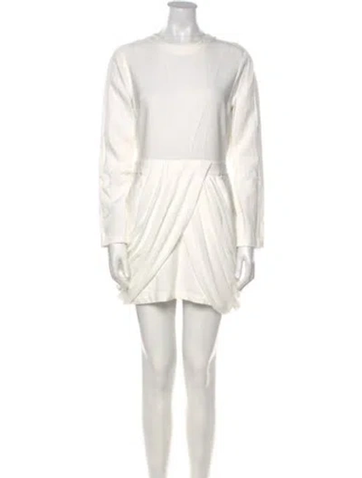 Pre-owned A.l.c Crew Neck Mini Dress In White