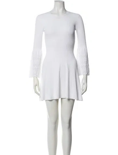 Pre-owned A.l.c Crew Neck Mini Dress In White
