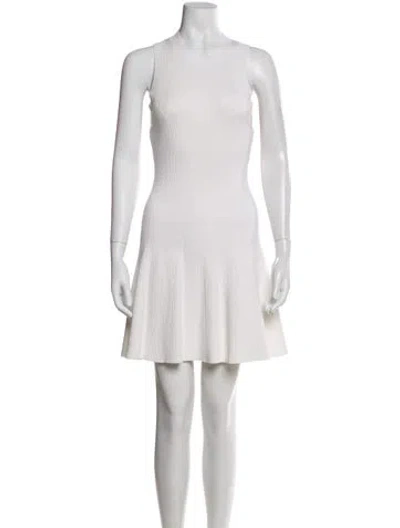Pre-owned A.l.c Crew Neck Mini Dress In White