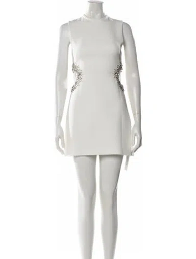 Pre-owned A.l.c Crew Neck Mini Dress In White