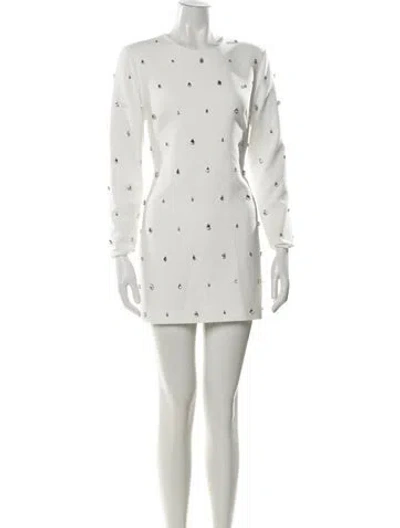 Pre-owned A.l.c Crew Neck Mini Dress In White