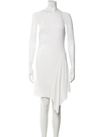 Pre-owned A.l.c Crew Neck Mini Dress In White