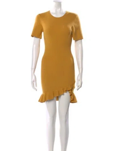 Pre-owned A.l.c Crew Neck Mini Dress In Yellow