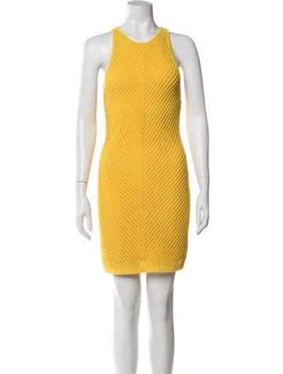 Pre-owned A.l.c Crew Neck Mini Dress In Yellow