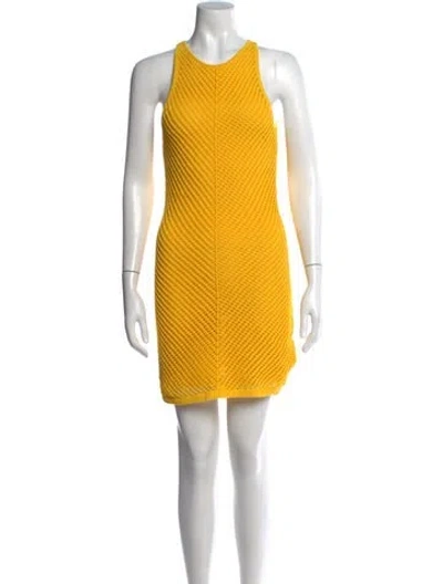 Pre-owned A.l.c Crew Neck Mini Dress In Yellow