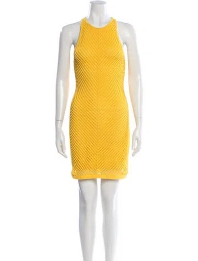Pre-owned A.l.c Crew Neck Mini Dress In Yellow