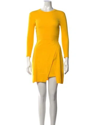 Pre-owned A.l.c Crew Neck Mini Dress In Yellow