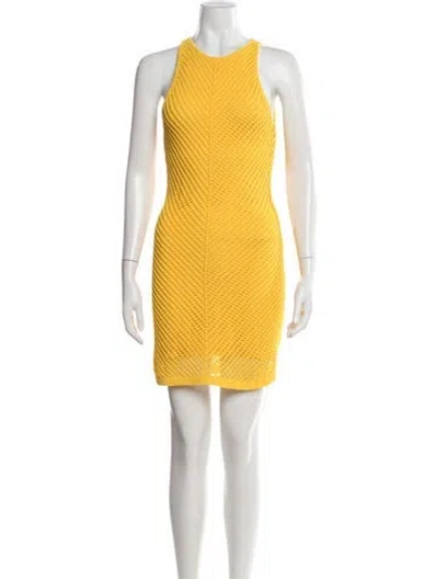 Pre-owned A.l.c Crew Neck Mini Dress In Yellow
