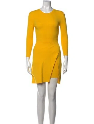 Pre-owned A.l.c Crew Neck Mini Dress In Yellow