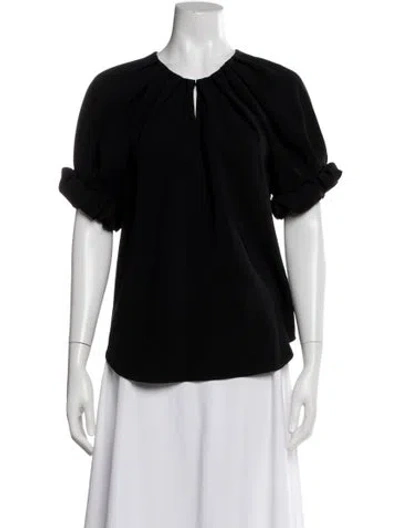 Pre-owned A.l.c Crew Neck Short Sleeve Blouse In Black