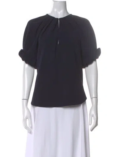Pre-owned A.l.c Crew Neck Short Sleeve Blouse In Gray