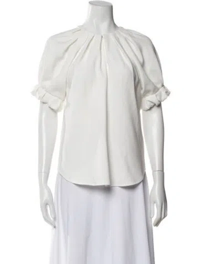 Pre-owned A.l.c Crew Neck Short Sleeve Blouse In Neutral