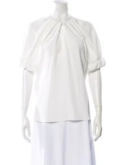 Pre-owned A.l.c Crew Neck Short Sleeve Blouse In Neutral
