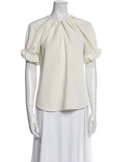 Pre-owned A.l.c Crew Neck Short Sleeve Blouse In White