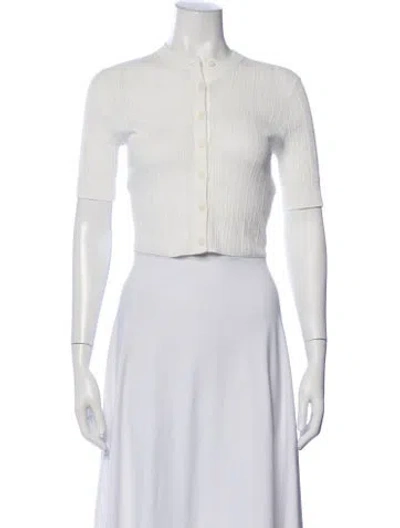Pre-owned A.l.c Crew Neck Short Sleeve Button-up Top In Neutral