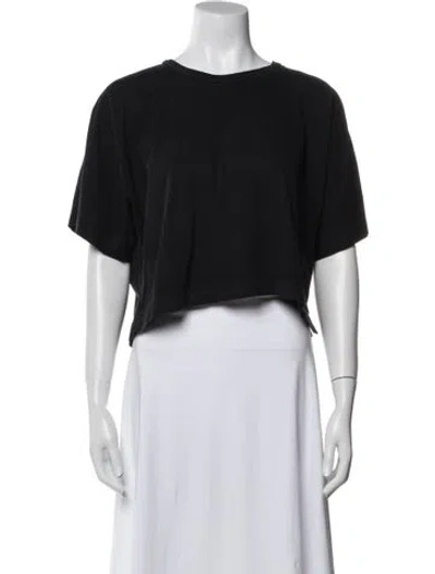 Pre-owned A.l.c Crew Neck Short Sleeve Crop Top In Black