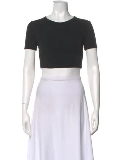 Pre-owned A.l.c Crew Neck Short Sleeve Crop Top In Black