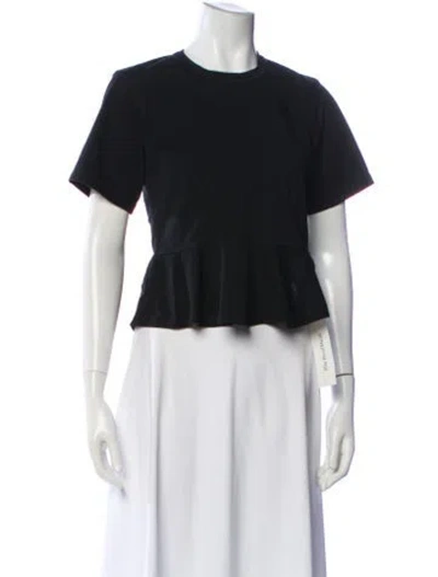 Pre-owned A.l.c Crew Neck Short Sleeve Crop Top In Black