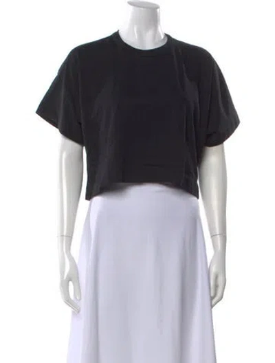 Pre-owned A.l.c Crew Neck Short Sleeve Crop Top In Black