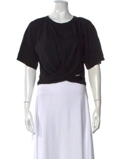 Pre-owned A.l.c Crew Neck Short Sleeve Crop Top In Black