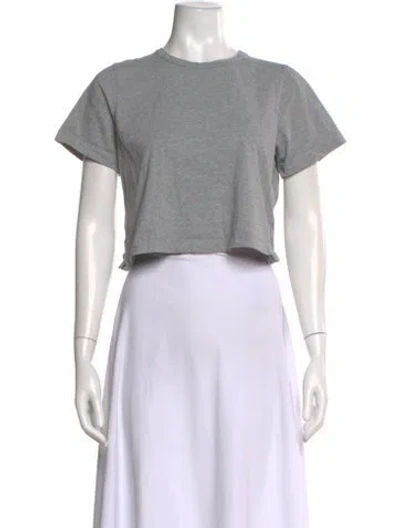 Pre-owned A.l.c Crew Neck Short Sleeve Crop Top In Neutral