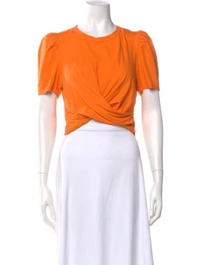 Pre-owned A.l.c Crew Neck Short Sleeve Crop Top In Orange