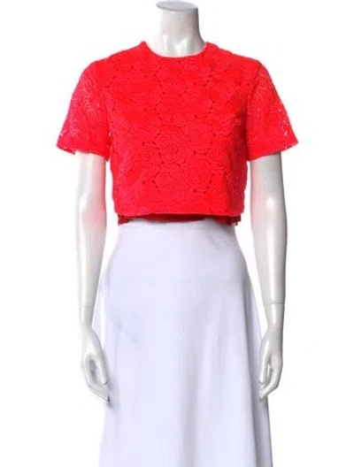 Pre-owned A.l.c Crew Neck Short Sleeve Crop Top In Pink