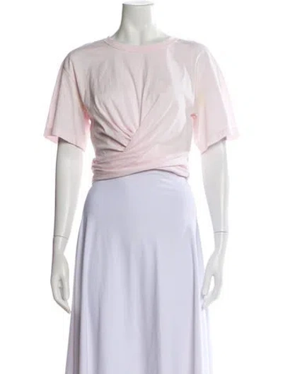Pre-owned A.l.c Crew Neck Short Sleeve Crop Top In Pink