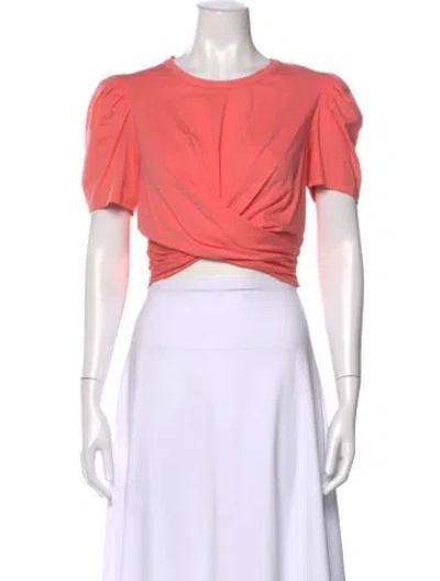 Pre-owned A.l.c Crew Neck Short Sleeve Crop Top In Pink