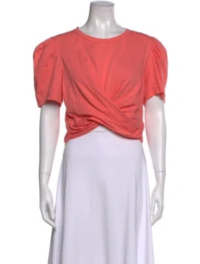 Pre-owned A.l.c Crew Neck Short Sleeve Crop Top In Pink