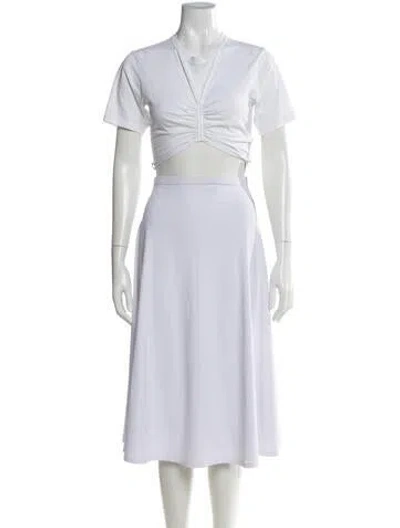 Pre-owned A.l.c Crew Neck Short Sleeve Crop Top In White