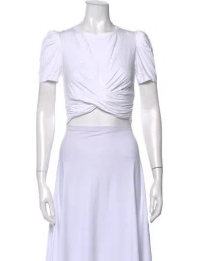 Pre-owned A.l.c Crew Neck Short Sleeve Crop Top In White
